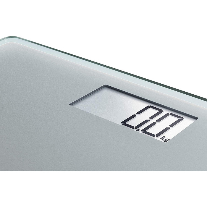 Цифрова вага Soehnle Style Sense Compact 300 для людей, з великою платформою, LCD-дисплеєм, ультратонкий дизайн, скло, сіра