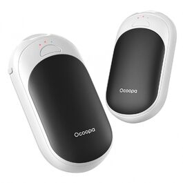 Електричні грілки для рук OCOOPA 2 шт. з магнітною основою, 5000mAh, 3 режими нагріву, компактні, для рукавичок, сумки, зимові аксесуари, подарунок для чоловіків та жінок, чорний/білий