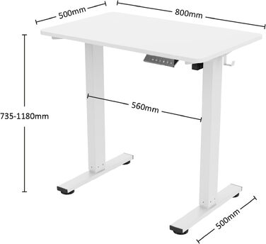 Регульований по висоті письмовий стіл MiniDesk (73–118 см), білий