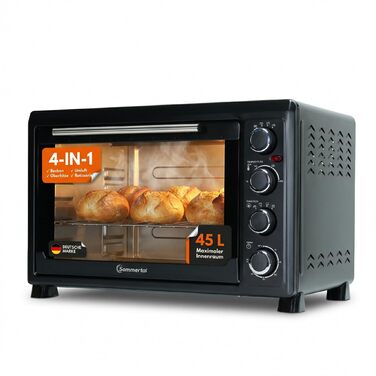 Міні-духовка Sommertal з конвекцією та аерофритюрницею 45л, 1800W: випічка, гриль, піца