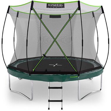 Батут KINETIC SPORTS без пружин 'Bungee Safety Elite' Ø 305 см, зелений - для дітей та дорослих, AirMAXX, вуличний, тихий