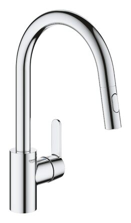 Змішувач кухонний GROHE Get з висувним душем, поворотний 360°, хром - 31484001