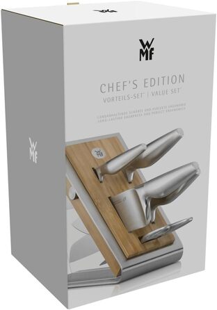Набір кухонних ножів WMF Chef's Edition Performance Cut, 3 предмети, кована сталь, у дерев'яному футлярі, Made in Germany