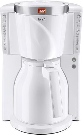 Кавоварка Melitta Look Therm Selection з термочашею, 8 чашок, біла, фільтраційна, захист від крапель