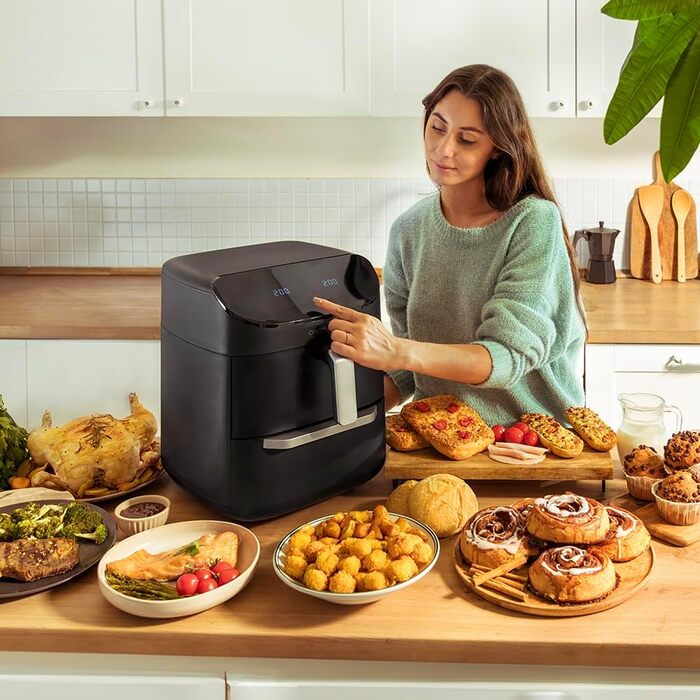 Аерофритюрниця, духовка та гриль Cecotec Cecofry FoodCourt 11000 Connected 11 л, 1850 Вт, 3-в-1, 8 програм, керування через Wi-Fi та додаток, 40-230°C