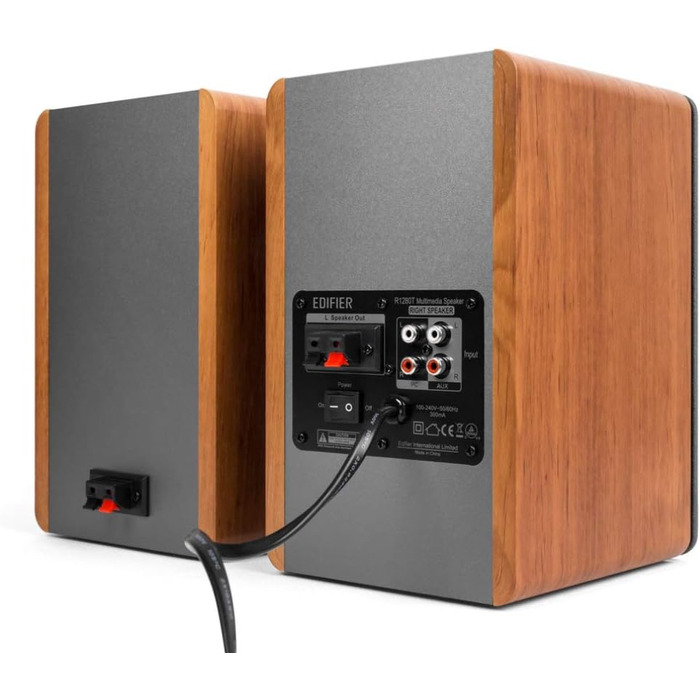 Edifier R1280T: Активні референсні колонки, пара - 2.0, 42 Вт RMS, дерев'яний корпус, коричневий колір. Ідеально для ПК та студійної роботи