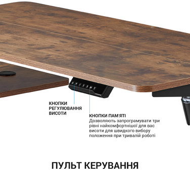 Комп’ютерний стіл з електрорегулюванням висоти OfficePro ODE119WB