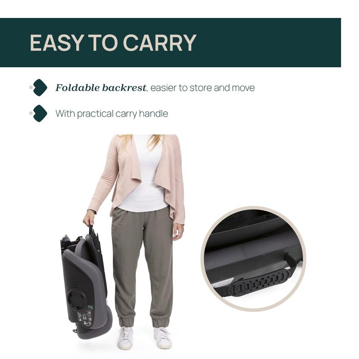 Дитяче автокрісло Chicco Fold&Go S i-Size (100-150 см) група 2/3, з Isofix, складане, сіре (Glam Grey)