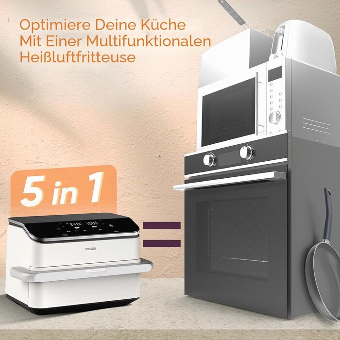 Аерофритюрниця з подвійним кошиком COSORI Dual Blaze TwinFry 10л (5л+5л), WiFi, 2800 Вт, біла