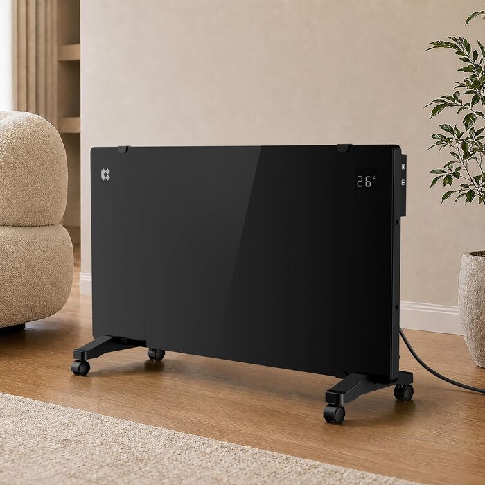 Розумний керамічний обігрівач стін CIARRA Smart WLAN 1000W (CBHX20-B), електричний настінний конвектор з керуванням через Wi-Fi