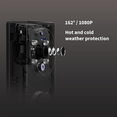 Відеодзвінок Aqara G4 із дзвінком, 1080p FHD, підтримка HomeKit, локальне розпізнавання облич, автоматизація, сумісний з Alexa, Apple Home, Google, сірий