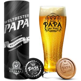 Пивний келих Weizenbier KEZKALS 0.5л з гравіюванням, подарунок татові на День батька, Валютен День, Великдень. Персоналізований келих для пива