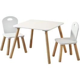 Дитячий стіл з 2 стільцями Kesper, МДФ, 55x55x45 см, білий