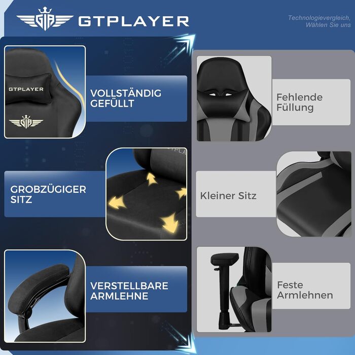 Ігровий крісло GTPLAYER, ергономічне офісне крісло зі знімною підніжкою, дихаюча тканина, регульована спинка 160°, зелений
