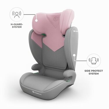 Дитяче автокрісло Kinderkraft I-SPARK 2 PRO (100-150 см), 2в1, i-Size, рожеве