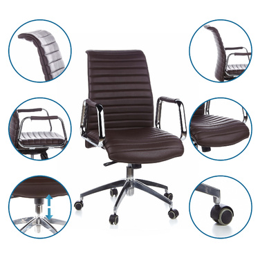 Крісло офісне ASPERA 10 Nappa Leather Brown hjh OFFICE