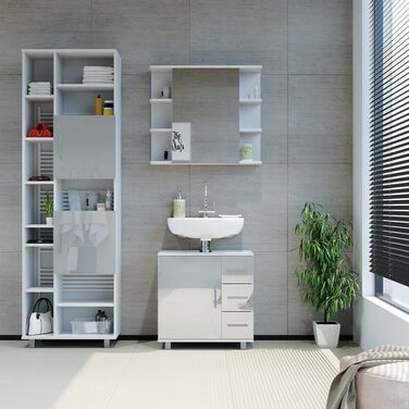 Шафа для ванної Vicco Ilias, білий глянець, 60x190 см