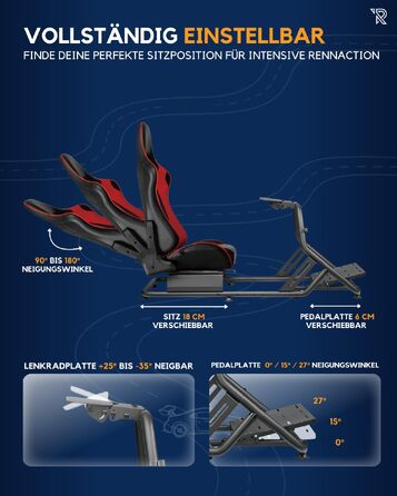 Ігрове крісло для симулятора Ranqer Racing Seat: ергономічне сидіння з екошкіри для SimRacing (PC, PlayStation, Xbox)