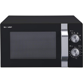 Мікрохвильова піч Sharp R204BA 20 л, 800 Вт, 6 режимів, таймер 30 хв, чорна