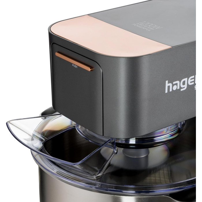 Кухонна машина HAGENUK HOME 1200 Вт, 5,5 л, нержавіюча чаша, планетарний міксер, металевий редуктор