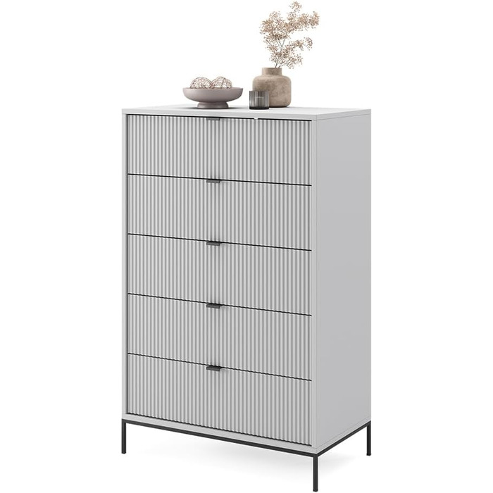 Комод Vicco Eliza сірий 76x120 см, 5 шухляд, ДСП