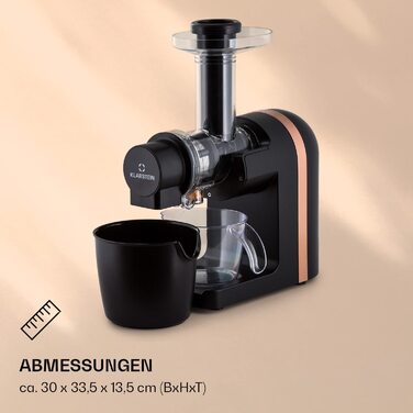 Соковижималка Klarstein Bella Elegance, 200 Вт, 400 мл, BPA-free, чорна, антиковзка, легке очищення