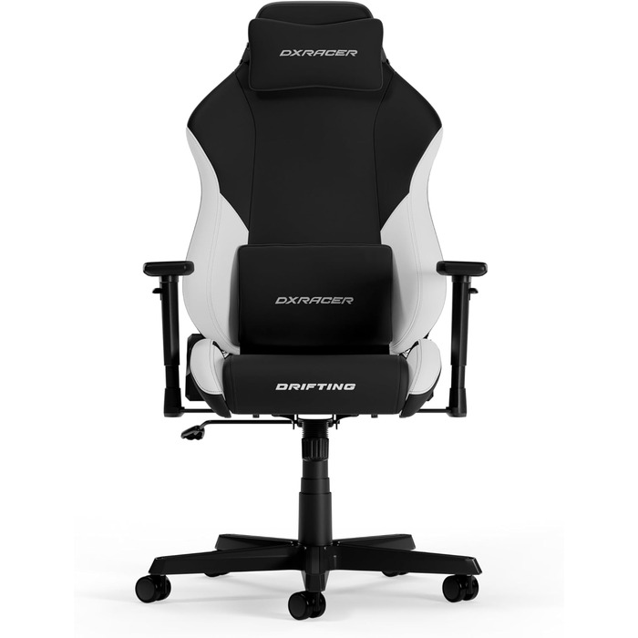 Ігрове крісло DXRacer DRIFTING L, чорне-біле, EPU шкіра, оригінал