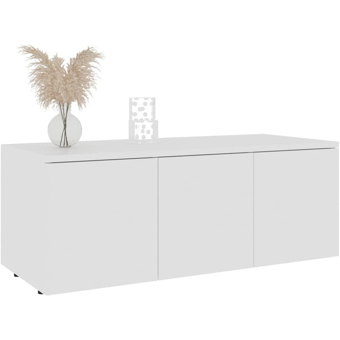 vidaXL ТВ-тумба з 3 шухлядами, біла, 80x34x30 см, ДСП, низький комод для телевізора, меблі для вітальні