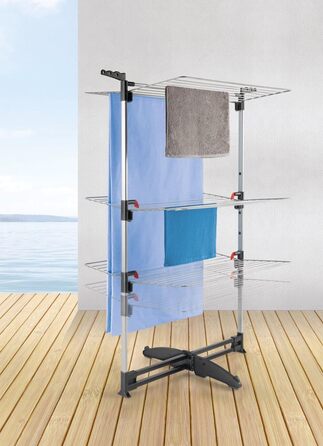 Сушарка для білизни Metaltex Ciclone Vario, сталева, срібляста, багаторівнева, турмовий тип