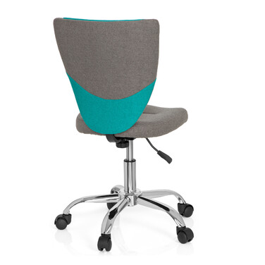 Дитячий офісний стільчик Kiddy Comfort, тканина сірий/бірюзовий, hjh OFFICE