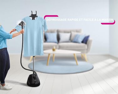 Вертикальний відпарювач Calor Pro Style One, 1800 Вт, 1,5 л, швидкий старт 45 сек, точна парова насадка, чорний/сріблястий, IT2461C0