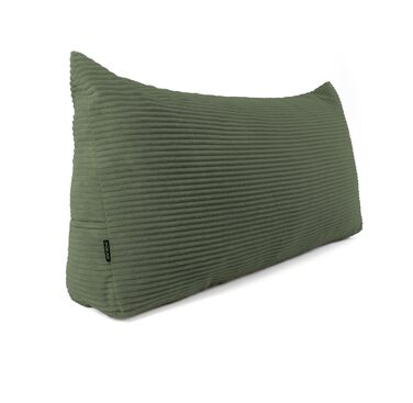 Подушка для спини POKAR Cord Keil 100x50x20 см хакі: для ліжка та дивана, з кишенями, сертифікат Oeko-Tex 100