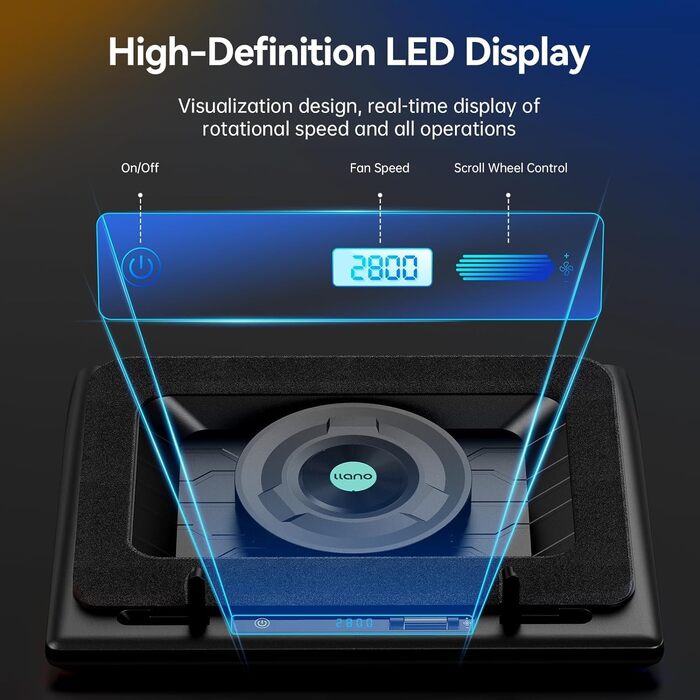 Охолоджувач для ноутбука llano V12, підставка з вентиляторами (без RGB), Cooling Pad