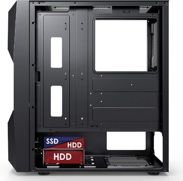 Корпус для ПК Empire Gaming Onyx ARGB, середній ATX, mATX, ITX, 4 адресовані RGB-вентилятори (1×200 мм, 3×120 мм), бокова панель із загартованого скла
