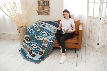 Бронзова покривало на диван, ліжко, килим, плед, настінний гобелен Tipi 160x200 см, різні візерунки