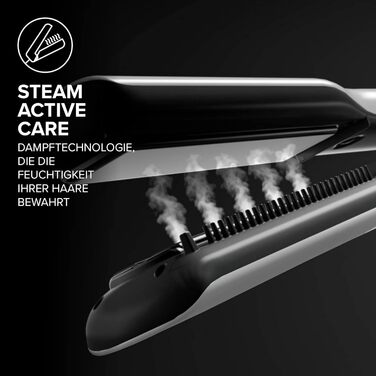 Випрямляч для волосся Bellissima Steam Elixir з парою, керамікою та аргановою олією, захист від пошкоджень, швидкий нагрів, 4 температури, термокилимок