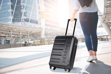 Набір валіз Slazenger 2/3 шт. – жорсткі дорожні валізи ABS з 360° колесами та кодовим замком, чорний колір