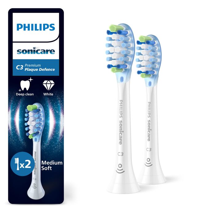 Змінні щітки для електричної зубної щітки Philips Sonicare C3 Premium Plaque Defense, білий, 6 шт, HX9046/87