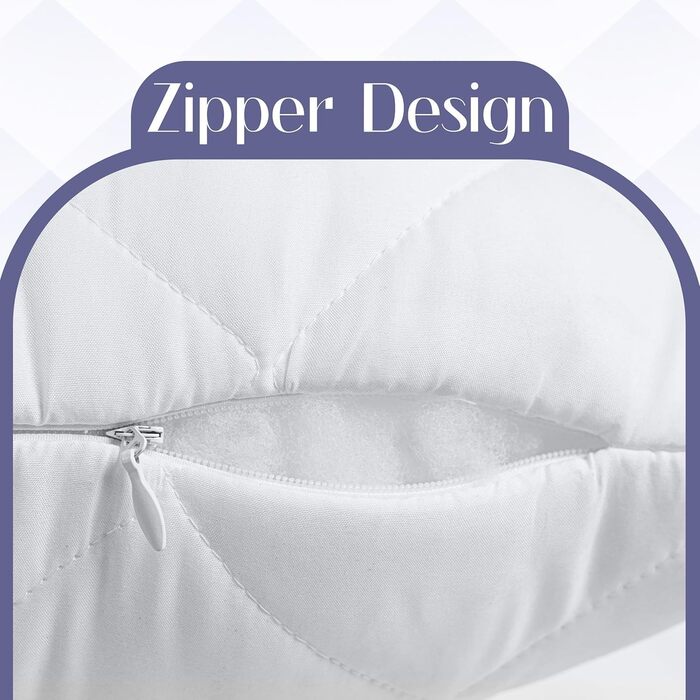 Подушка для вагітних та сну Utopia Bedding, стегана подушка-обіймашка для сну на боці, м'який поліестер, 40x145 см, біла