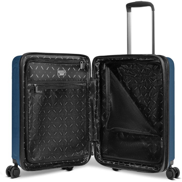 Набір валіз REDOLZ Essentials 14: S (55 см), M (66 см), L (77 см) з розширенням, TSA, 4 колеса (Dark Blue Metallic)