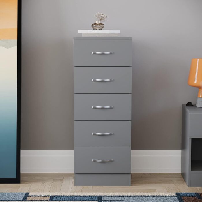 Вузька сіра комод Vida Designs Brust, 36x34,5x90 см, для спальні, МДФ