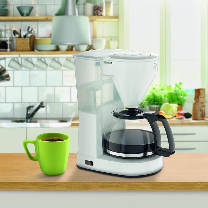 Кавоварка Melitta Easy з фільтром, скляною колбою, антикрапельною системою, на 10 чашок, біла