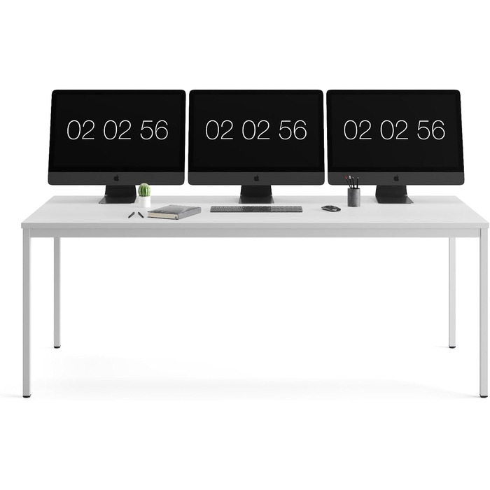 Стіл furni24 180x80x75 см, сталевий, сірий, універсальний: для офісу, дому, кухні, комп'ютера, ігор, легка збірка
