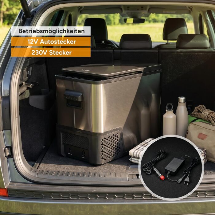 Автомобільний компресорний холодильник First Austria 38L Dark Steel (-20°C) для авто, кемпінгу та подорожей