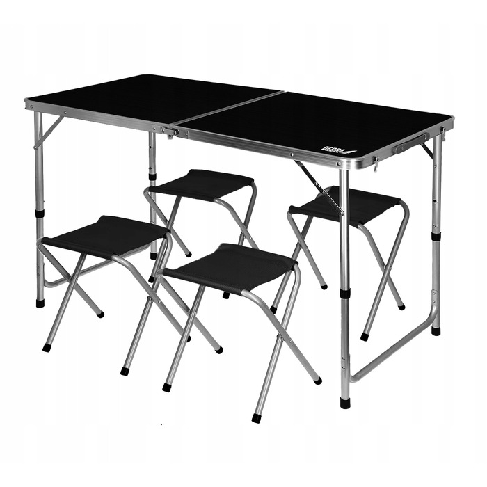 Складаний туристичний стіл DEDRA N1032, комплект з 4 стільцями, 120x60x54/60/70 см