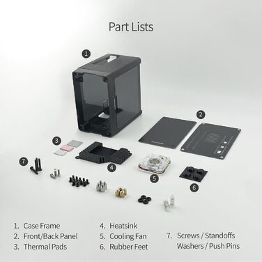 Корпус для Raspberry Pi 5 ElectroCookie Mini-PC з активним RGB підсвічуванням і кулером, матовий чорний