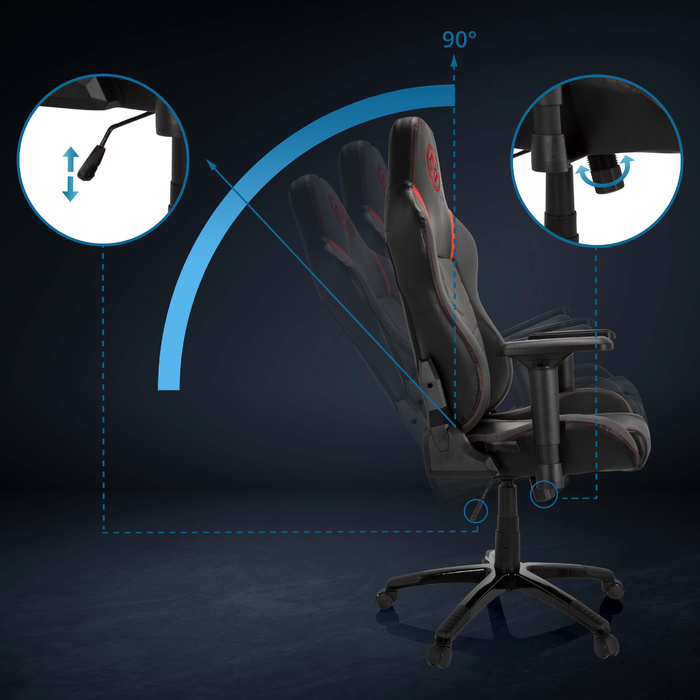Ігрове крісло / Офісне крісло GAMEBREAKER POLARYS I Leatherette Grey / Red HJH OFFICE