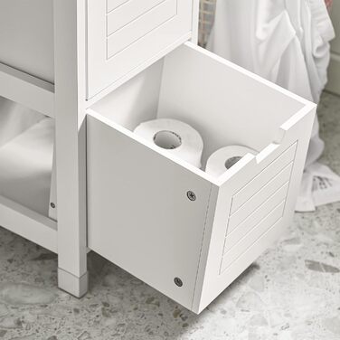 Висока шафа для ванної SoBuy FRG126-W, біла, з ніжками, 30x144x30 см – меблі для ванної кімнати