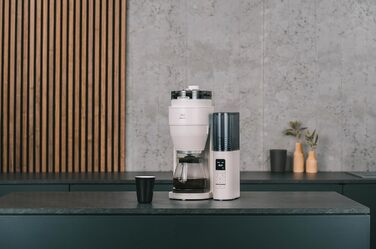 Кавоварка з млинком Melitta AromaFresh Pro X, фільтраційна, скляний глечик, знімний резервуар, на 10 чашок, сіра