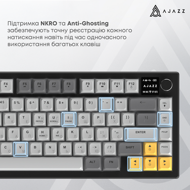 Бездротова мембранна клавіатура Ajazz AF82 (AF82-BGY)